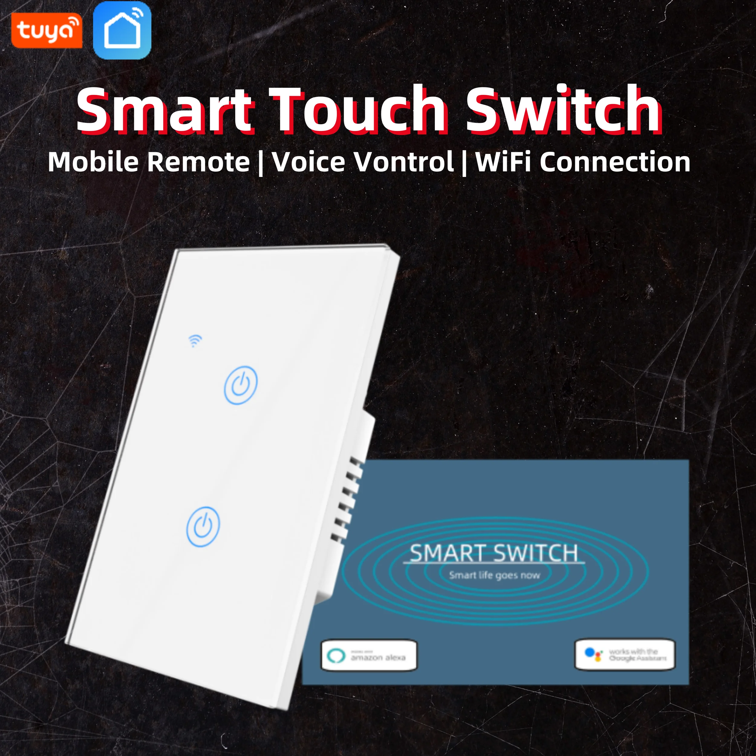 Tuya US-Standard Smart Switch Touch Wi-Fi Bluetooth Compatible Voice Control with Google Assistant And Alexa