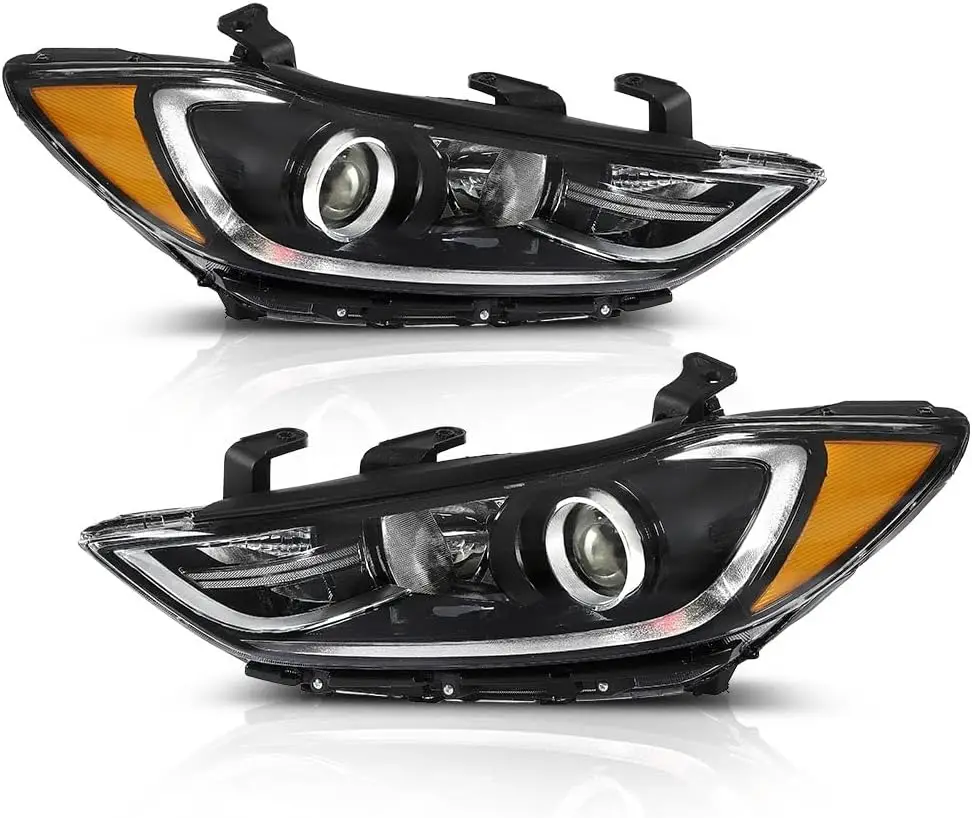 

Headlight Assembly Compatible with 2017 2018 Elantra Headlamp(without DRL Halogen Headlight Only) HY2502206, HY2503206 Left & Ri