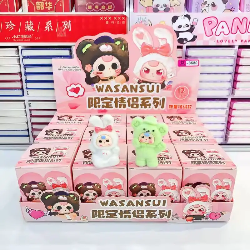 

12pcs Baby Three Mini Figures Flocking Figure Cute Dolls Valentine'S Day Series Blind Box Model Decor Ornament Toy Gift Kids Toy