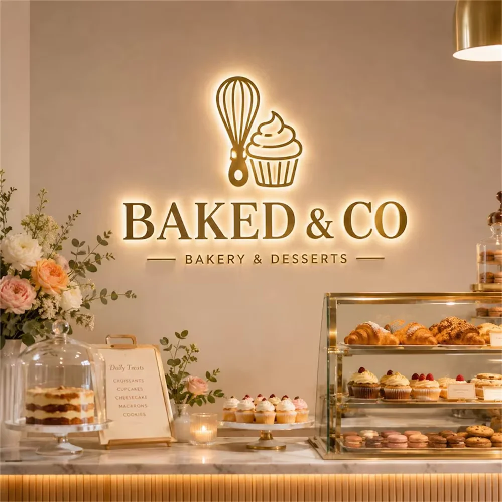 Lettres lumineuses personnalisées à LED, enseigne rétroéclairée pour devanture de magasin, décoration murale pour logo d'entreprise, signalétique lumineuse pour intérieur/extérieur, livraison directe