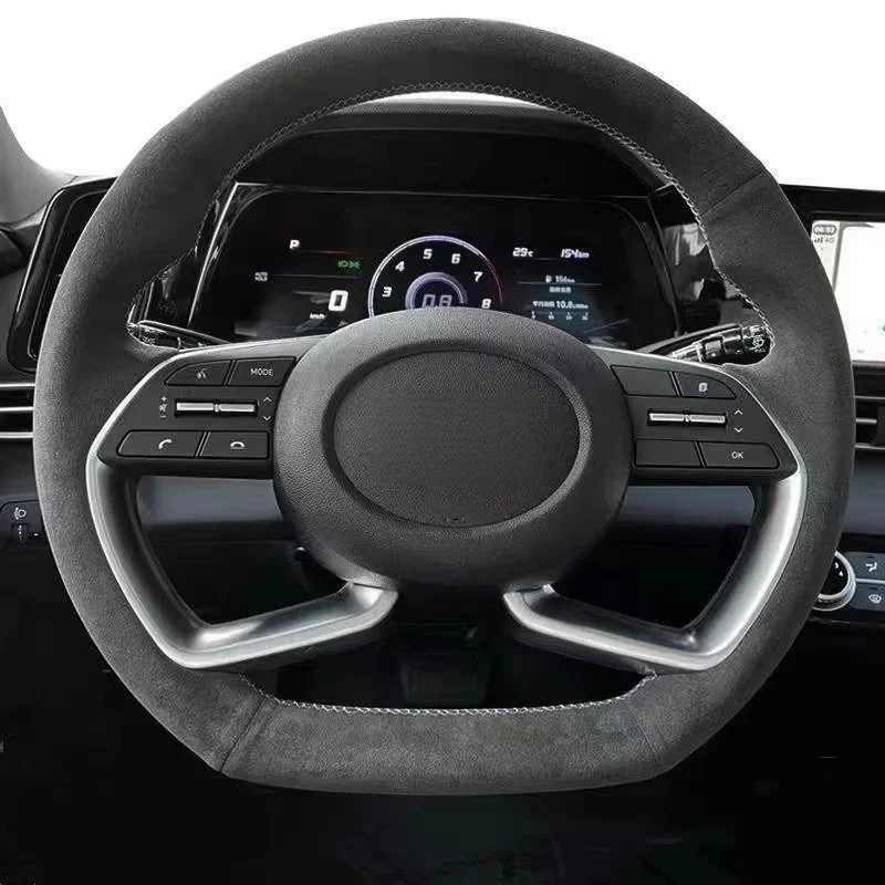 

Cruz Tucson индивидуальный автомобильный руль с оплеткой, мягкий замшевый чехол, противоскользящий чехол на руль автомобиля для Hyundai AVANTE Santa