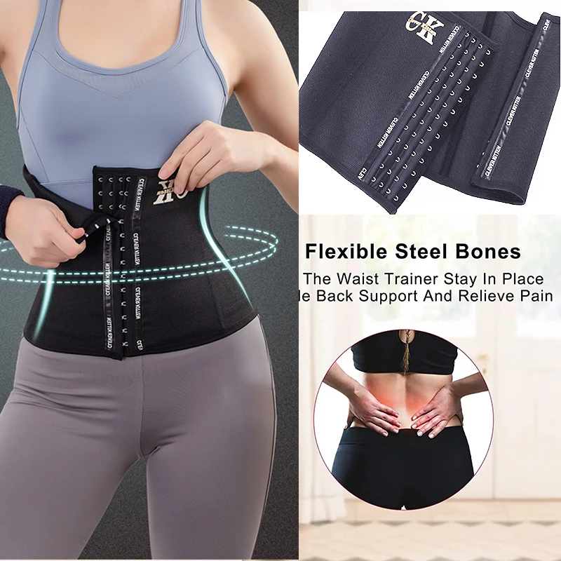 Aiithuug Abnehmen Body Shaper Gürtel Taille Trainer Gürtel Lendenwirbelstütze 7 Stahlknochen Doppelgürtel Feste Kontrollgurte Bauchband