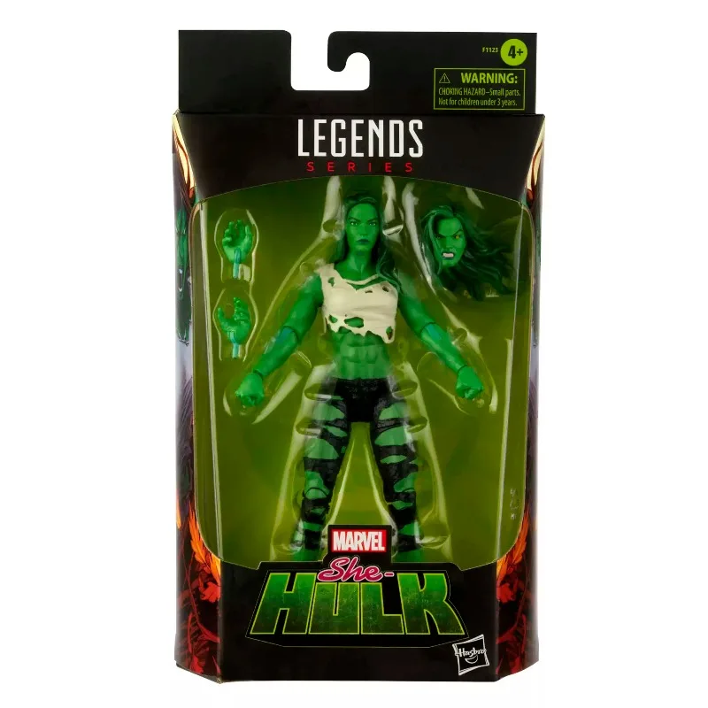 Figura de acción de 6 pulgadas de She-Hulk de la serie Marvel Legends de Hasbro con cabezas adicionales y manos intercambiables, modelo de personaje de Marvel Comics.