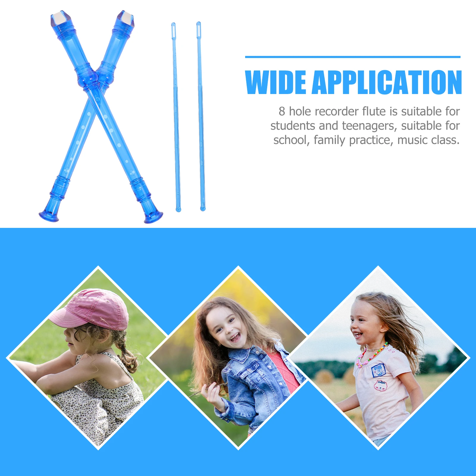 

8 Holes Soprano Recorder Flute Musical Instrument for Teens Beginners School Practice High-Pitched Comfortable Design