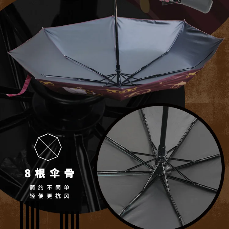 Anime Figures Umbrella Harry Potter Boys and Girls Automatic Rain and Rain Dual-Use Portable Folding Sun Umbrella Fans Gift Toys