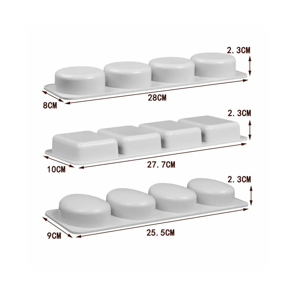 

3Pcs Reusable Safe Silicone Soap Molds Non-Stick DIY Accessories for Handmade Soap Crafting Projects DIY Manual Mold