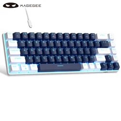 MageGee Portable 60% Mechanical Gaming Keyboard, MK-Box LED Backlit Compact 68 Keys Mini Wired Office Keyboard for Windows PC