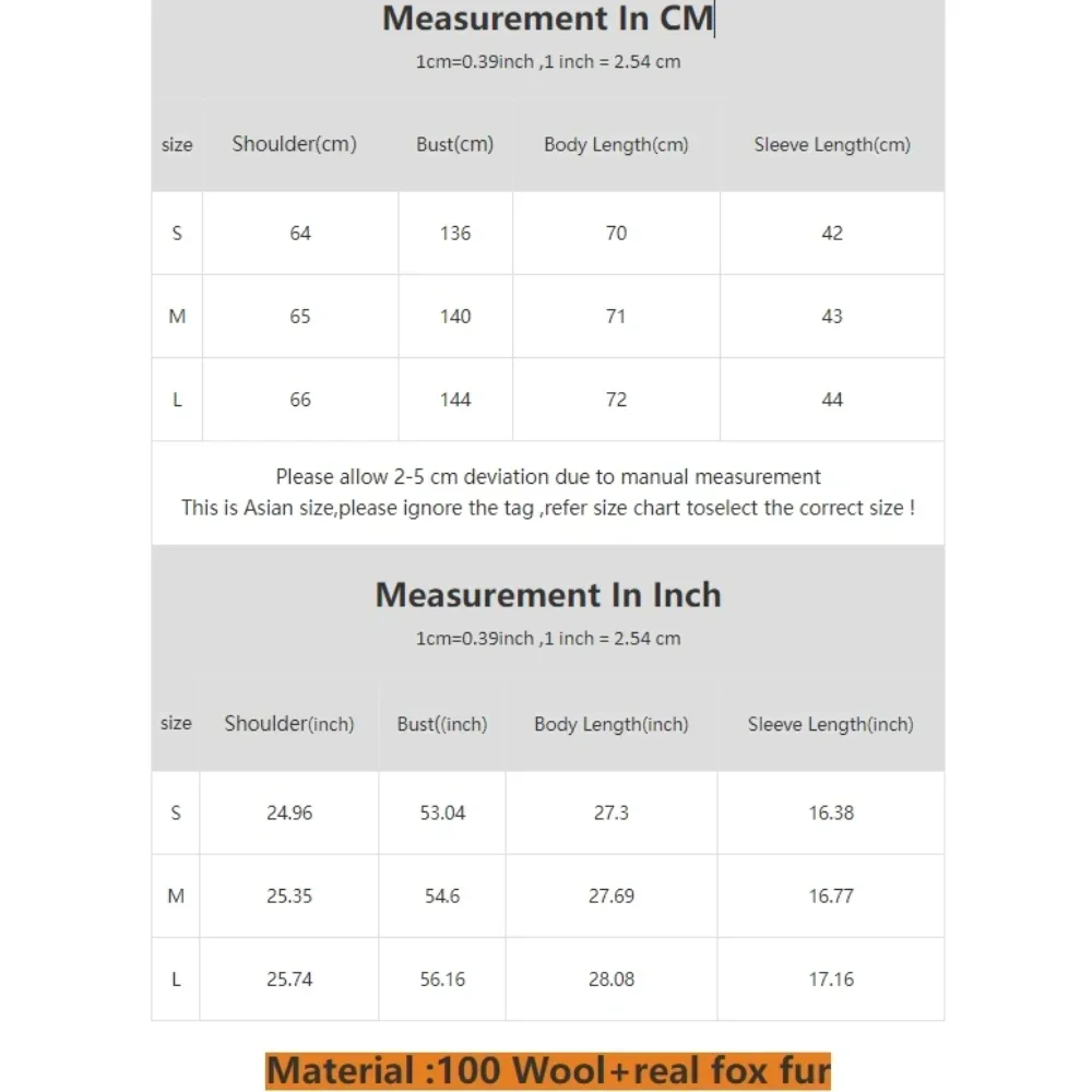 女性のためのキツネの毛皮の袖口のジャケット,特大の天然のキツネの毛皮のジャケット,ゆったりとした暖かいウールのコート,取り外し可能な袖口,本物の天然の女性,オフィスの女性,ファッション,秋,冬