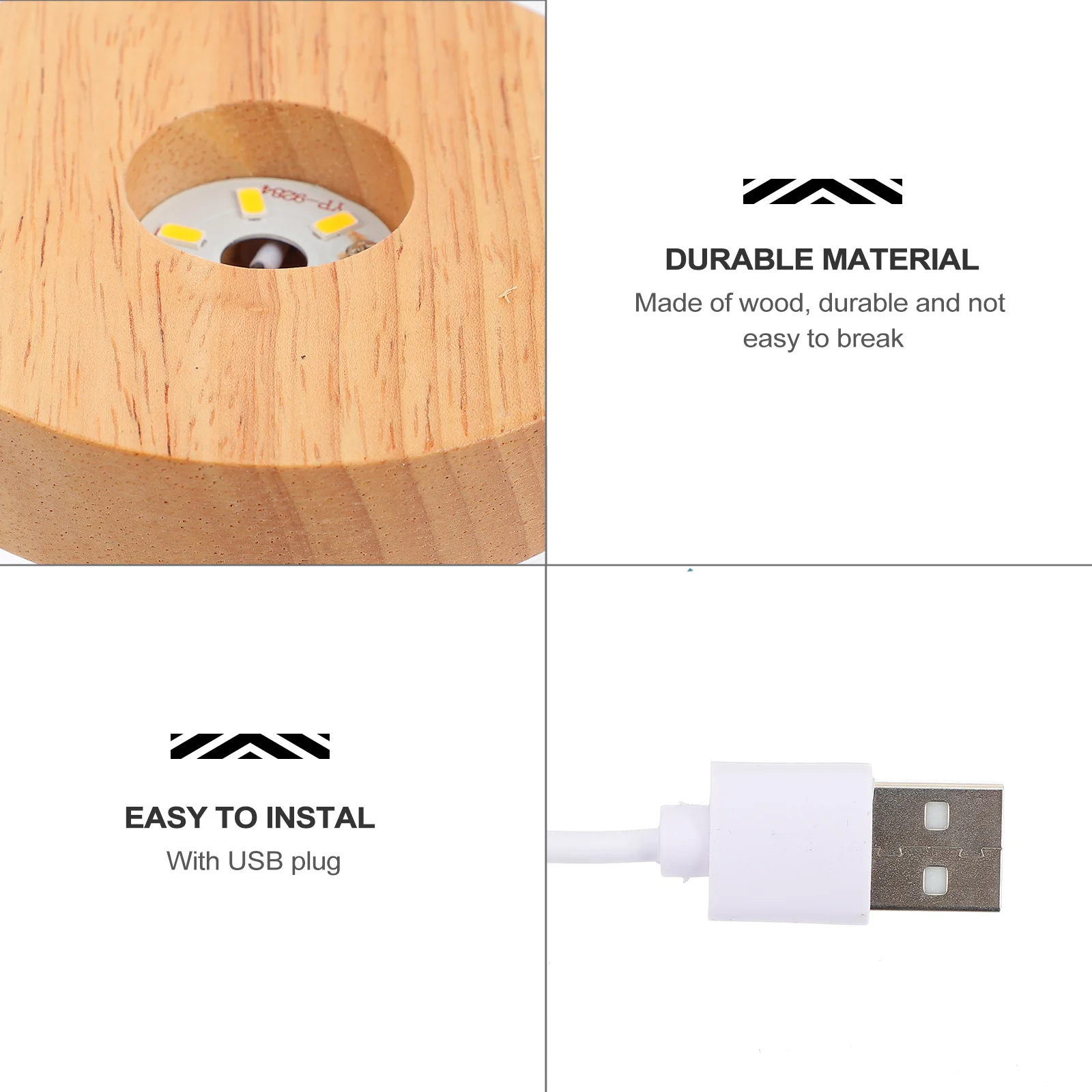 

2pcs Led Light Display Base For Crystal Glass Sphere Usb Powered Illuminated Stand Night Light Decorative Work Lamp