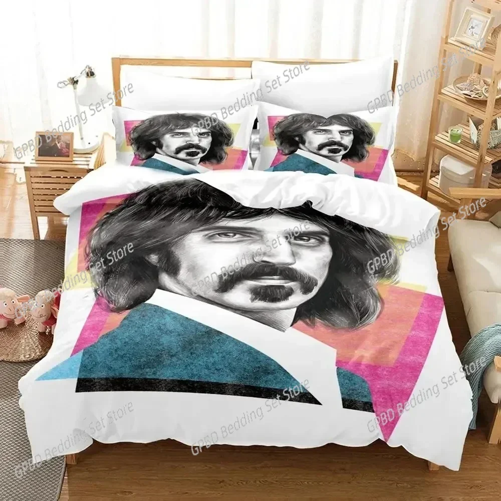 

Frank Zappa Singer Bedding Set 3D Printed Suitable for Bedroom Duvet Cover Set With Pillowcases Kids Home Textile