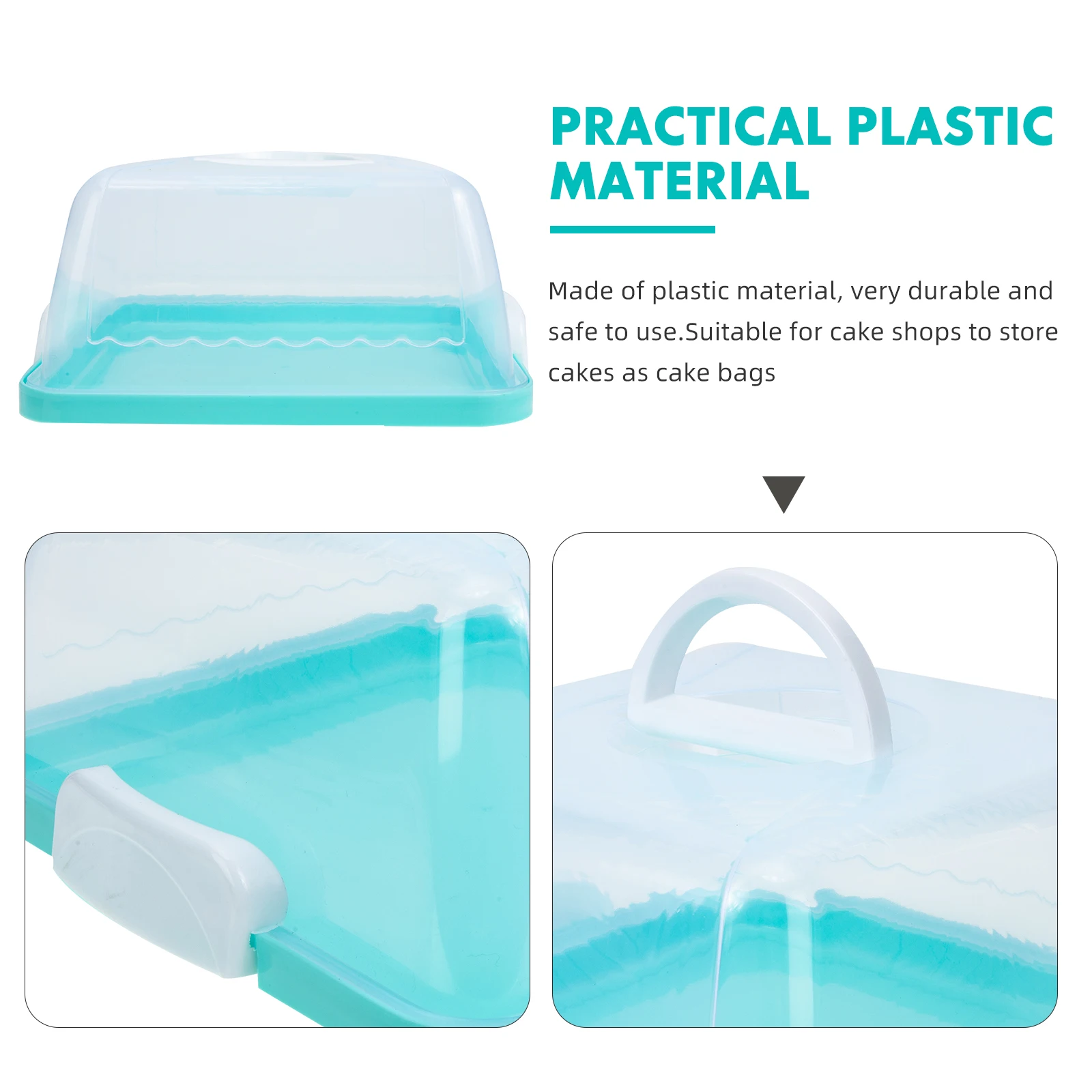 

Plastic Cake Boxes Hand-held Dessert Containers Transparent Food Grade Safe Travel Handle Birthday Cake Packing Box