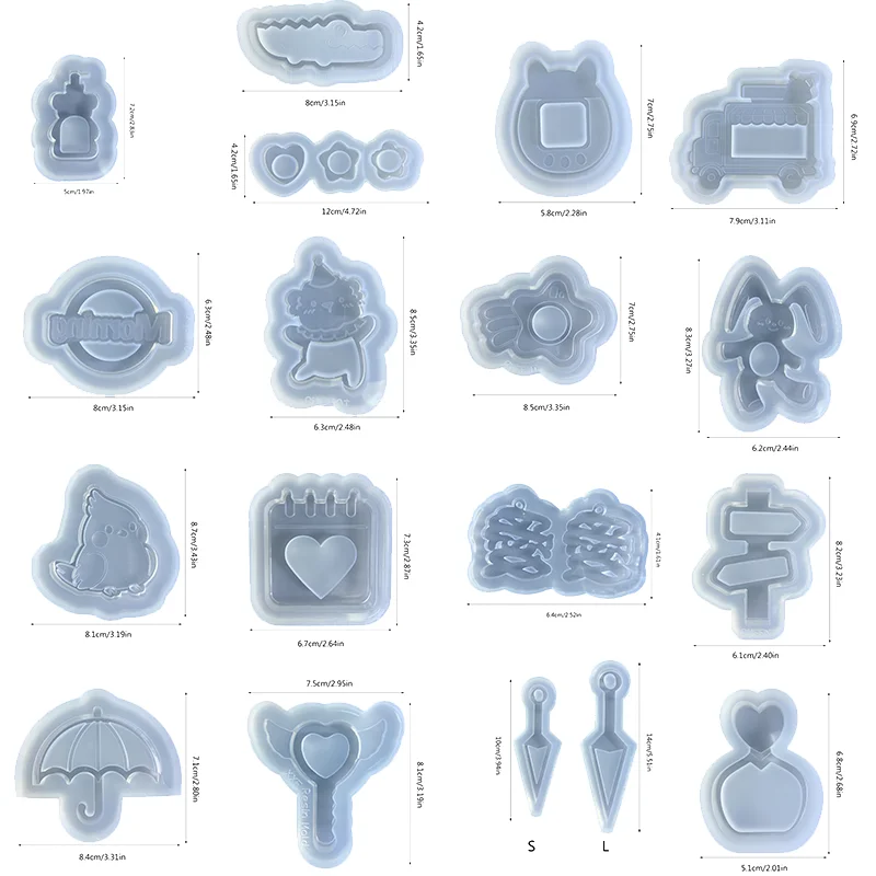 Resin Shaker Molds Silicone Resin Casting Molds Epoxy Quicksand Molds for DIY Pendant Charms Jewelry Making Accessories