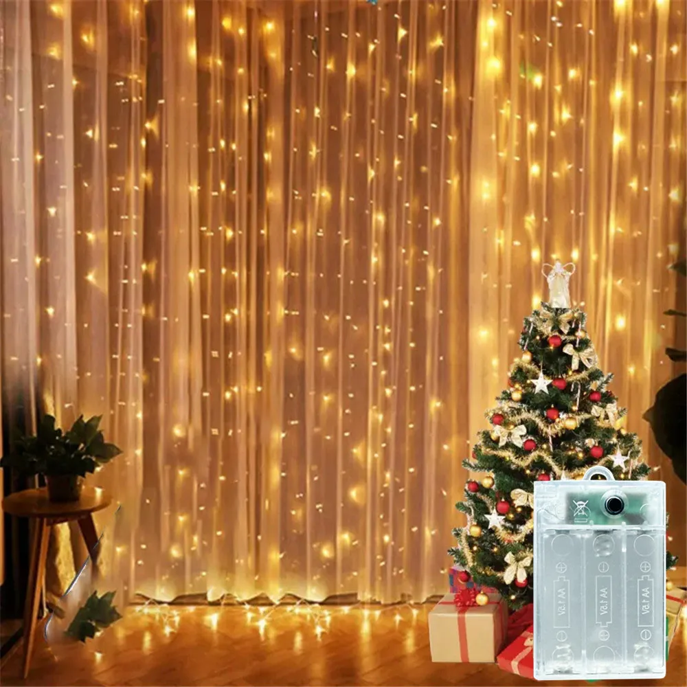 

Wedding Outdoor Decor 2026 Ramadan Decoration Valentine's Day LED Curtain String Light Eid Mubarak for Home Fairy Battery Power
