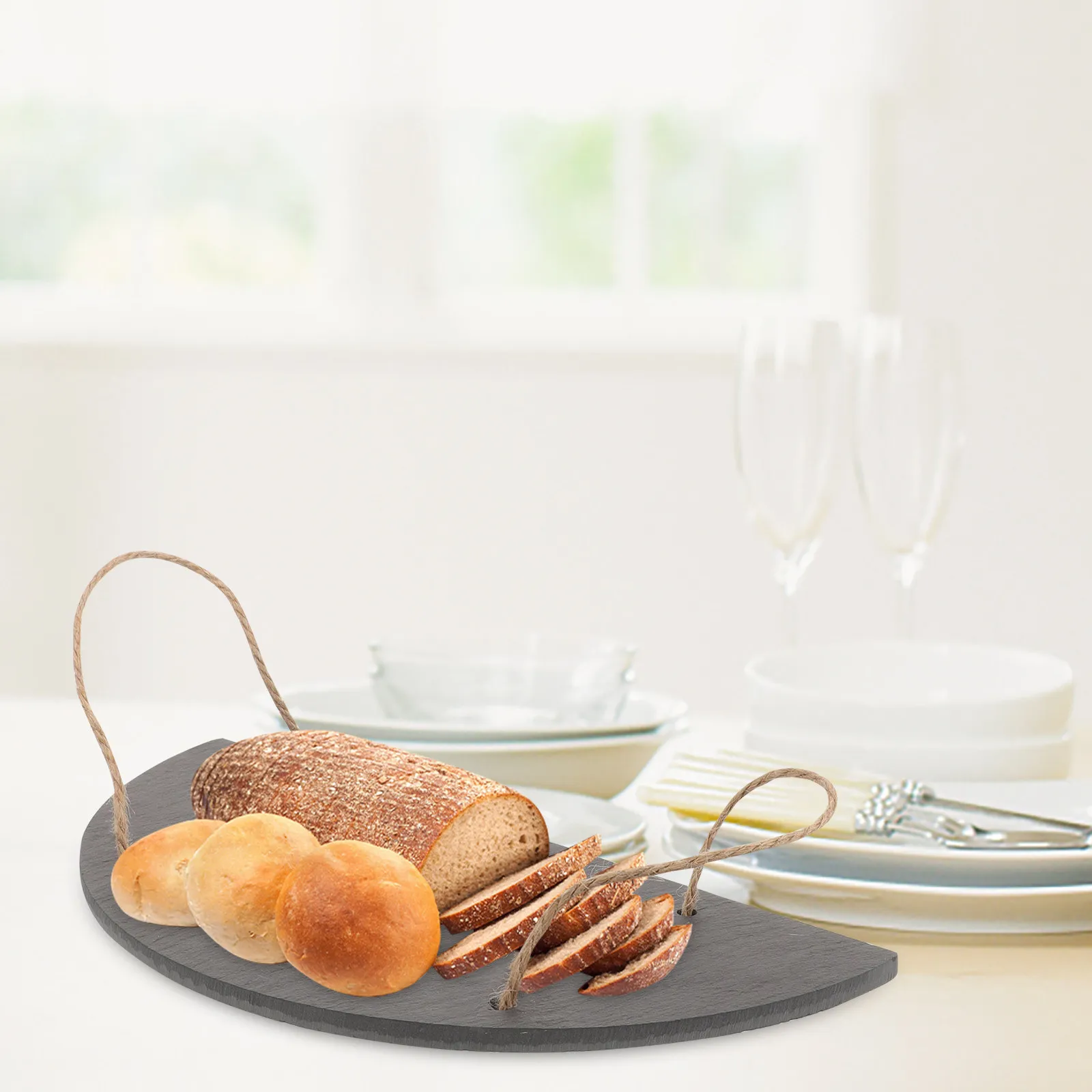 

Serving Tray Natural Steak Board Sushi Bread Food Platter Semicircle Shape Restaurant Dessert Charcuterie Board