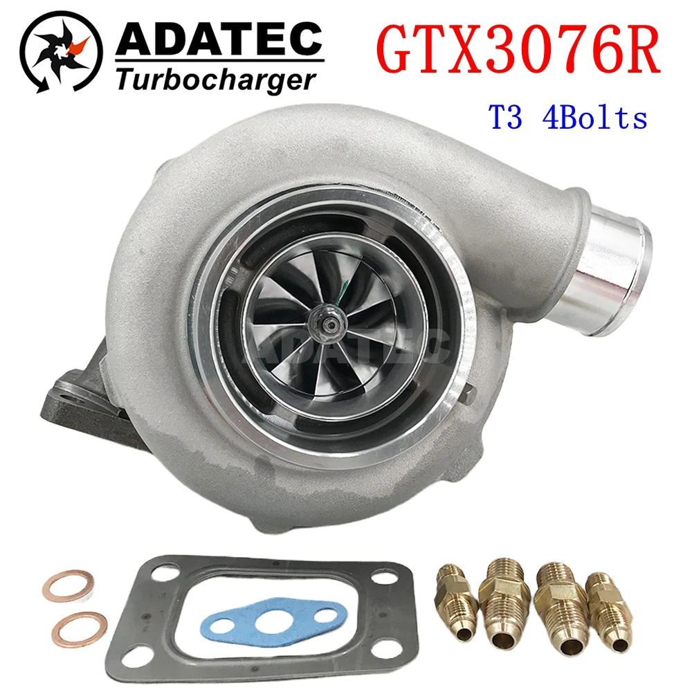 GEN 2 GTX3076R GTX-Series Turbocharger Performance Ceramic Dual Ball Bearing Billet Wheel T3 0.63/0.82/1.06 A/R 4 Bolts Turbo