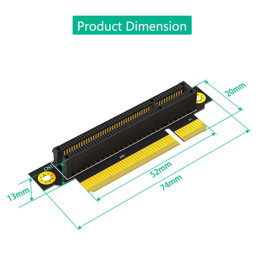 Culebacu-Carte Riser PCI-e 8X 3.0 90 Paupières Résistantes, Mâle à Femelle, pour Serveur 1U (Direction d'Installation vers CPU)