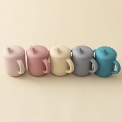 Mamaplan Silicone Baby Cup Portable Water Bottle With Double Handle Leakproof Baby Cups Feeding Liquid Baby Items Baby Tableware