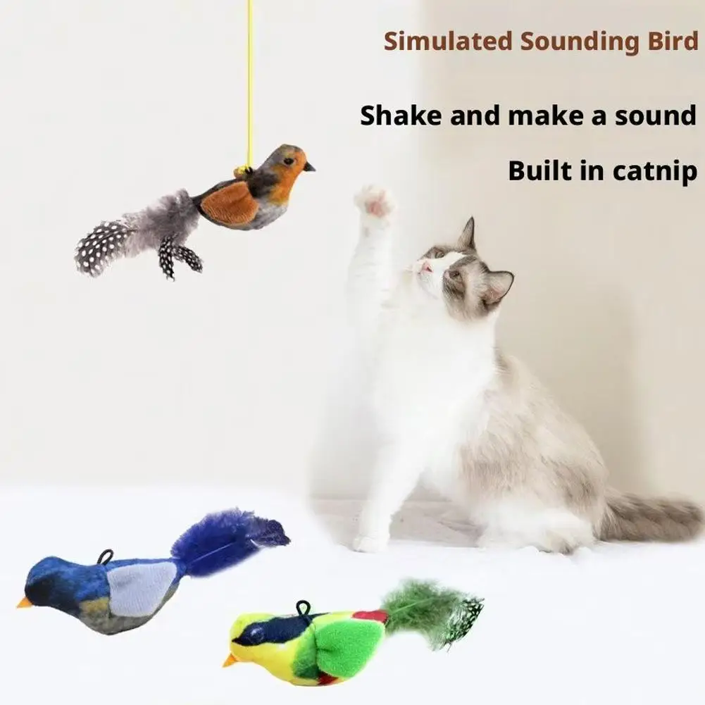 Cat Toys Simulate Bird Calls Bringing Fun To Cats. Feather Toys Catnip Toys Teasing Toys Self Entertaining Hanging Cat Toys