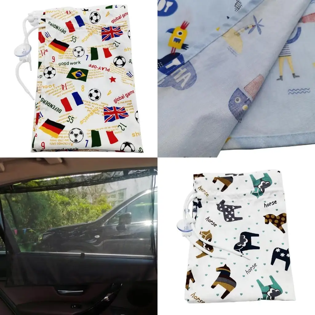Suction Cup Curtain Car Window Sunshade Cover Cartoon Universal Side Window Sunshade UV for Protection For Kid Baby Chil
