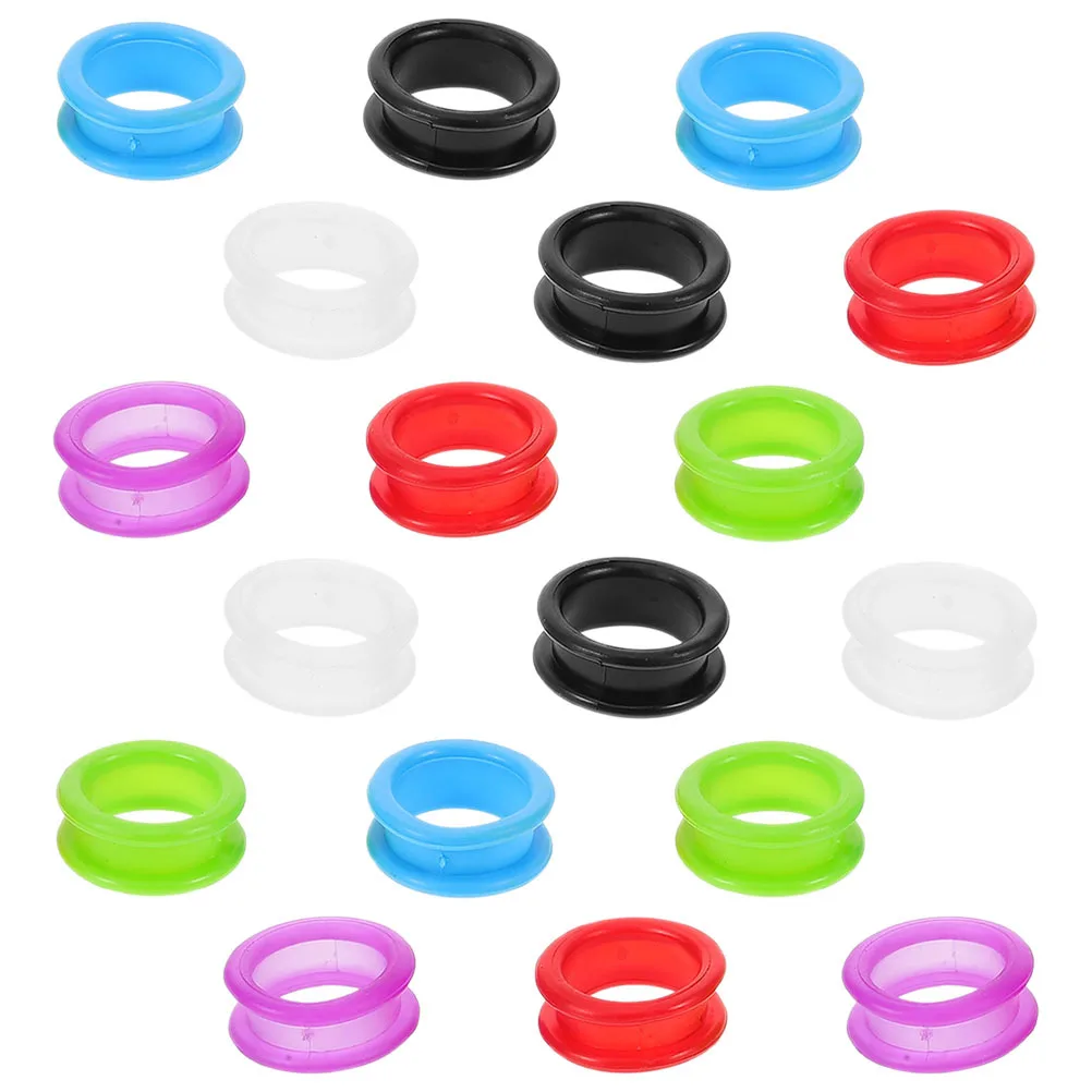 18 قطعة حلقات الاصبع سيليكون لينة الإبهام إدراج مقص القبضات لقص الشعر مقصات الحلاق الحيوانات الأليفة الاستمالة إصبع حامي #5