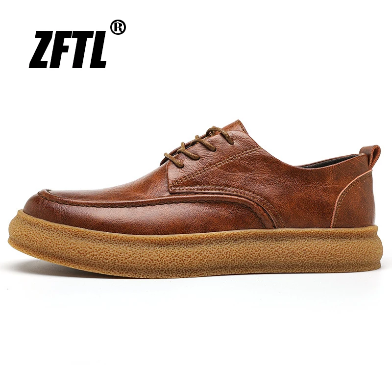 ZFTL Men\'s Casual shoes Genuine Leather luxury shoes Man Sneakers Gradient British Business Formal shoes Platform shoes Leisure