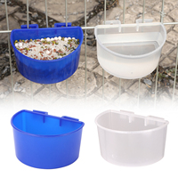 5Pcs Plastic Cup Pet Birds Feeder Bowl Parrot Food Water Bowl Hanging Trough Feeding Splash-proof Cup Pigeons Cage Feeder Tool