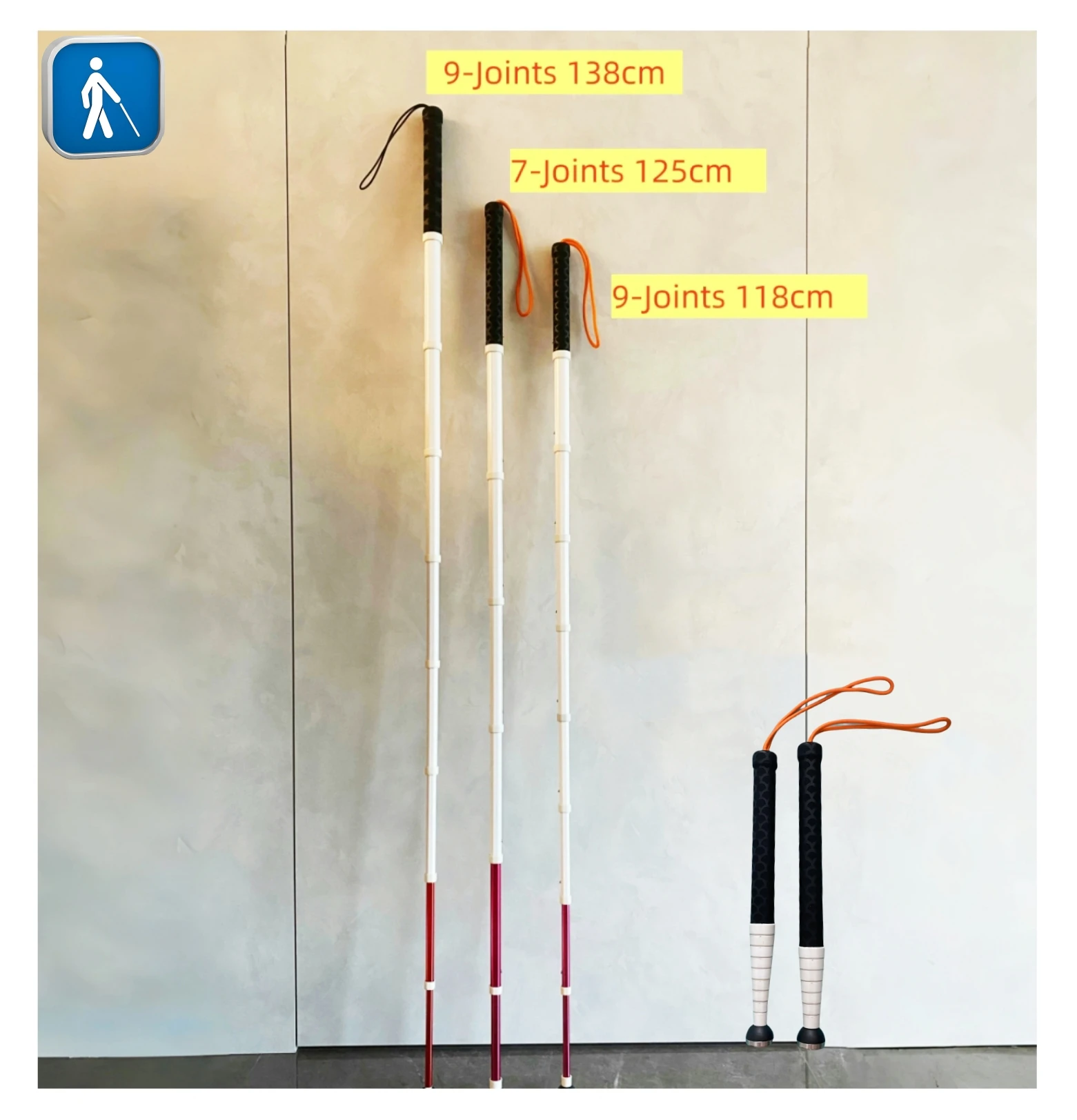 White Cane Telescopic Trekking Pole Walking Stick for the Elderly Old Man Crutch Titanium Alloy Retractable Sticks for Blindman