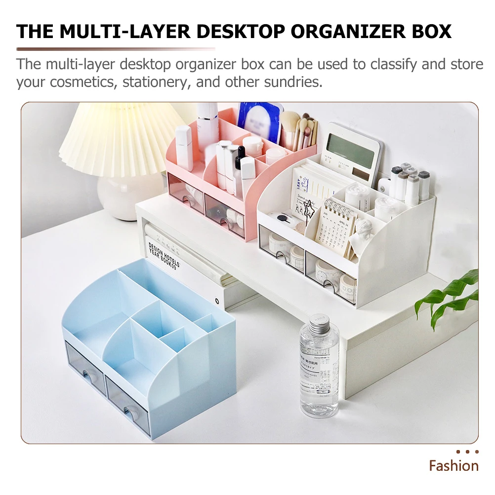 

Portable Desktop Storage Box Drawer Type Office Organizer Stationery Sundries Pen Holder Lightweight Bedroom Study Room
