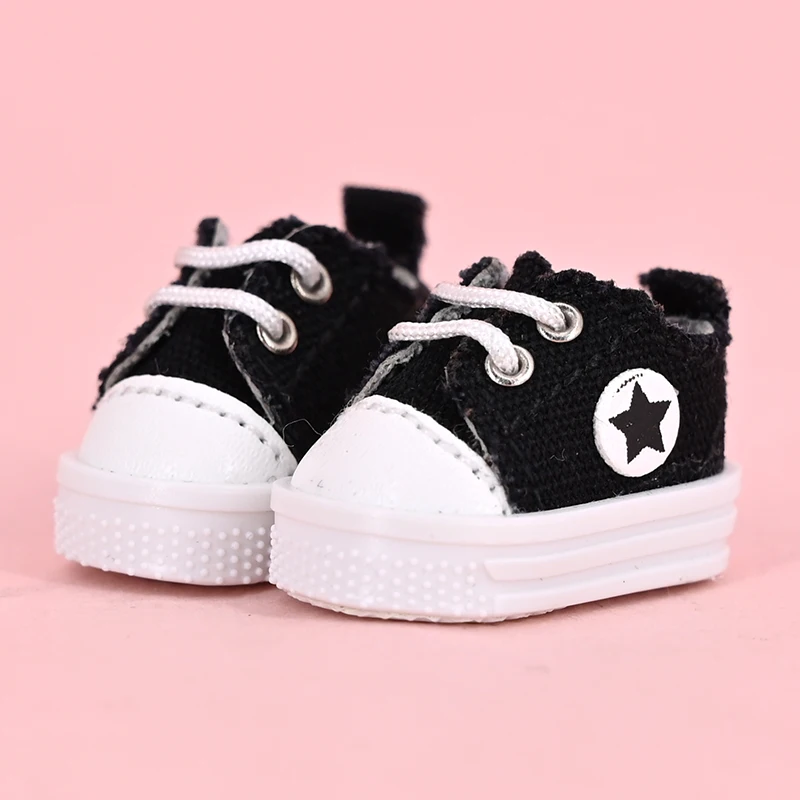 Ob11 Doll Star Flat Bottomed Canvas Shoes Fashion Doll Casual Shoes With Shoelace For Penny, Ob11, Obitsu 11, Holala, Gcs , YMY