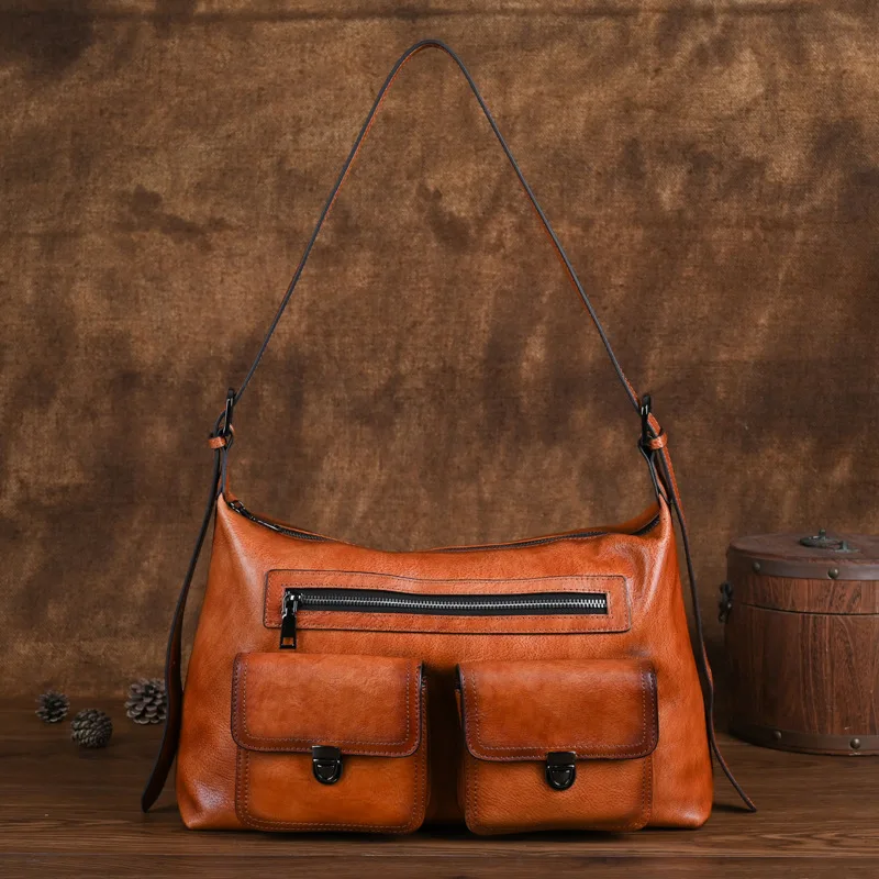 

Women Top Handle Bags Genuine Togo Leather High Quality Printed Customize Art Bags Cross Body Bolsas Marcas Travel