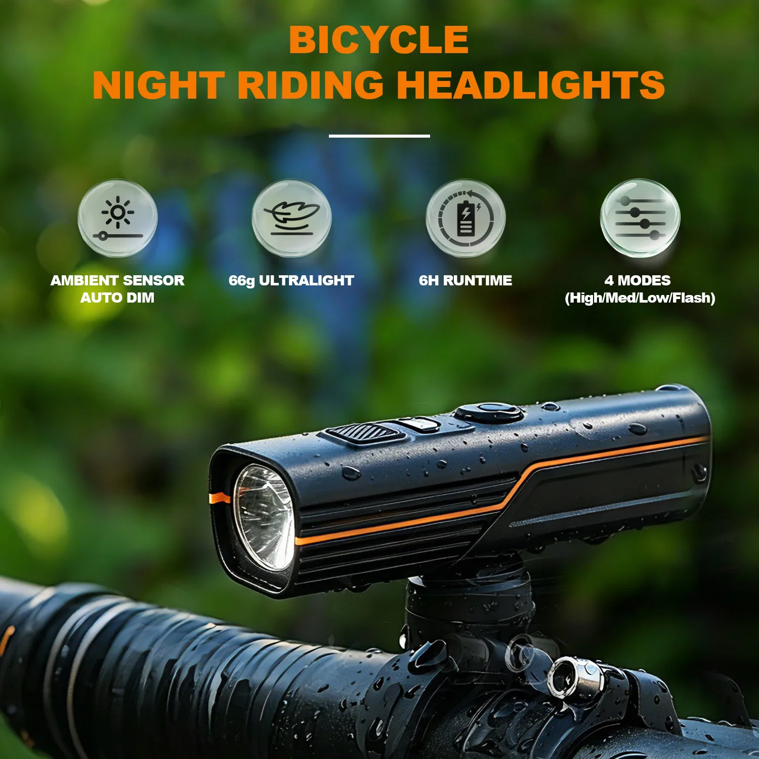 Bike Light, High Lumens Bike Front Light, USB Rechargeable Bike Headlight & Tail Light Set, Waterproof Safety Bike Front & Rear Light