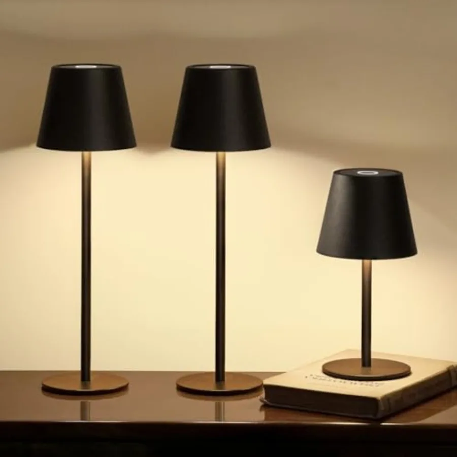 

Cordless Table Lamp Portable Battery Operated Lamp with Color Temps and Stepless Dimming Rechargeable Table Lamp for Dinner Des