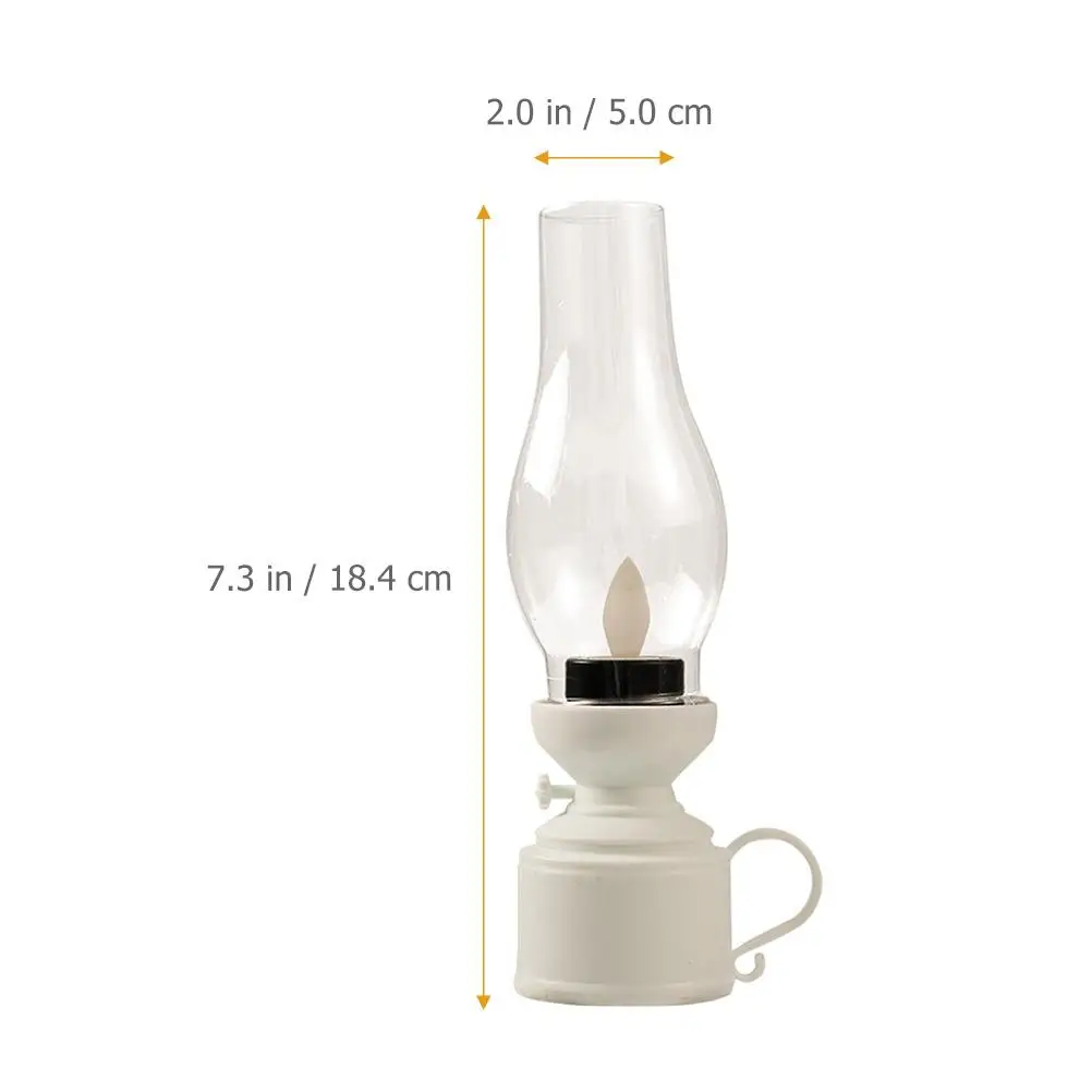 Electronic Kerosene Lamp Style Oil Vintage LED Imitation Earth Lightweight for Bedroom Component