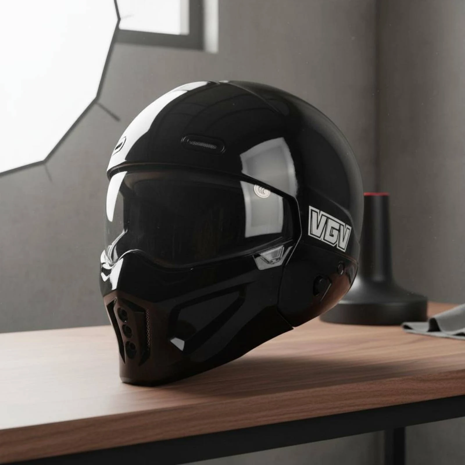 Retro Motorcycle Helmet ABS Shell Adjustable Motorcycle Helmet Safety Headwear Fast-Release Buckle Adjustable Ventilation