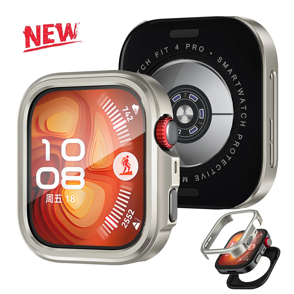 Rugged Hard Metal Cases for Huawei Watch Fit 4 Pro Hollow Case Shell Accessories Bumper Cover Compatible with Huawei Fit 4 Pro