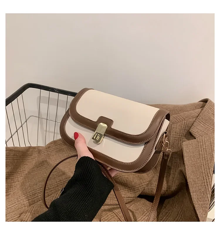 Damen-Umhängetasche, Damen-Mode, Retro-Unterarmtasche, kleine quadratische Tasche, beliebte Herbst-Schultertasche, Umhängetasche – Detail 18