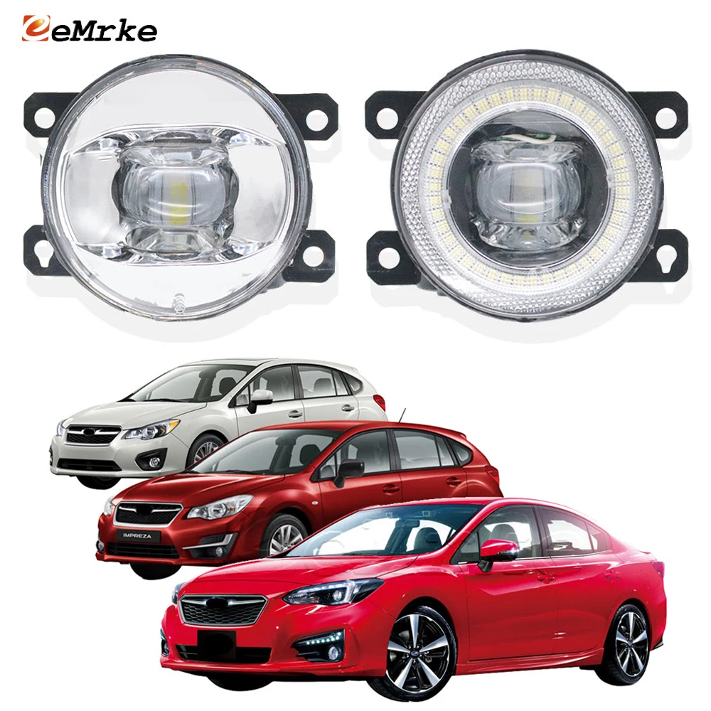 

2-Pieces Led Car Fog Lights Assembly 15W for Subaru Subaru Impreza 2012-2020 Angel Eye DRL Ring Daytime Running Lamp Aperture