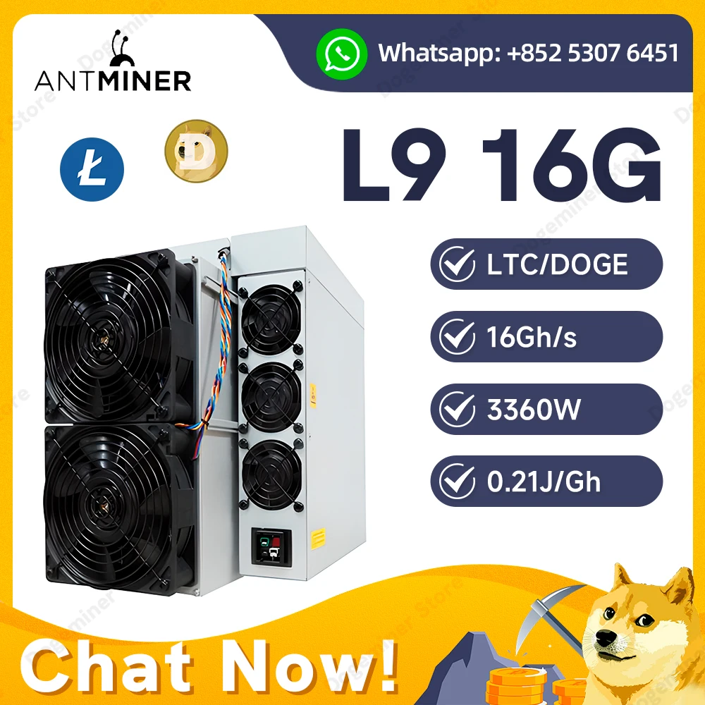 Bitmain Antminer L9 16G 3360W LTC Miner Dogecoin Mining Machine Asic Miner LTC Doge Crypto Mining Machines