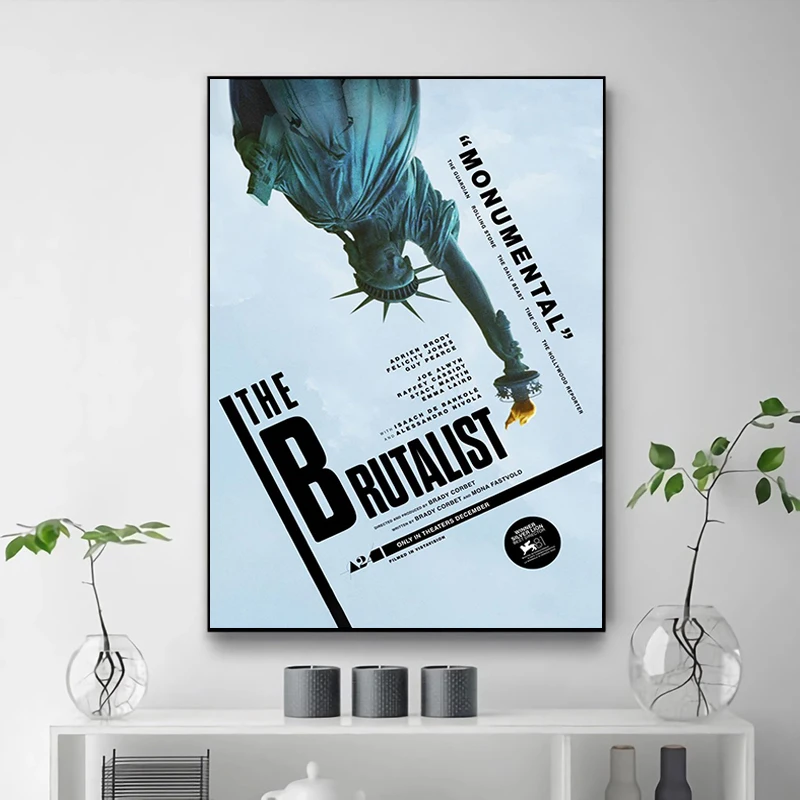 

2024 Year the Best Movie the Brutalist Poster Pictures Wall Decor Room Aesthetic Tableau Decoration Mural Interior Paintings