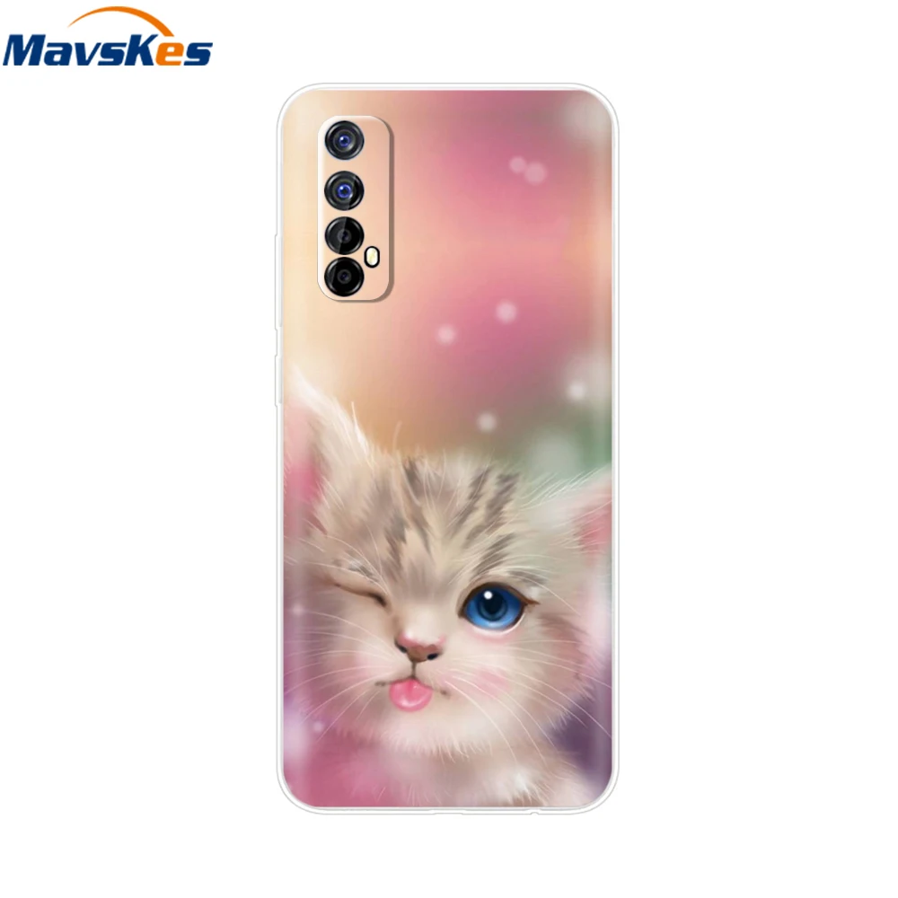 Etui na telefon OPPO Realme 7 etui RMX2155 Soft TPU silikonowe pokrowiec na tył z bumperem pokrowiec Realme7 Realme 7 Pro 7Pro pokrowiec odporny na