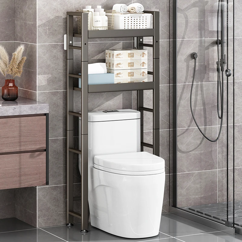 Multi-level Toilet Top Storage Shelves Small Space Bathroom Organizer Stable Load-bearing Home Storage Waterproof Bathroom Rack