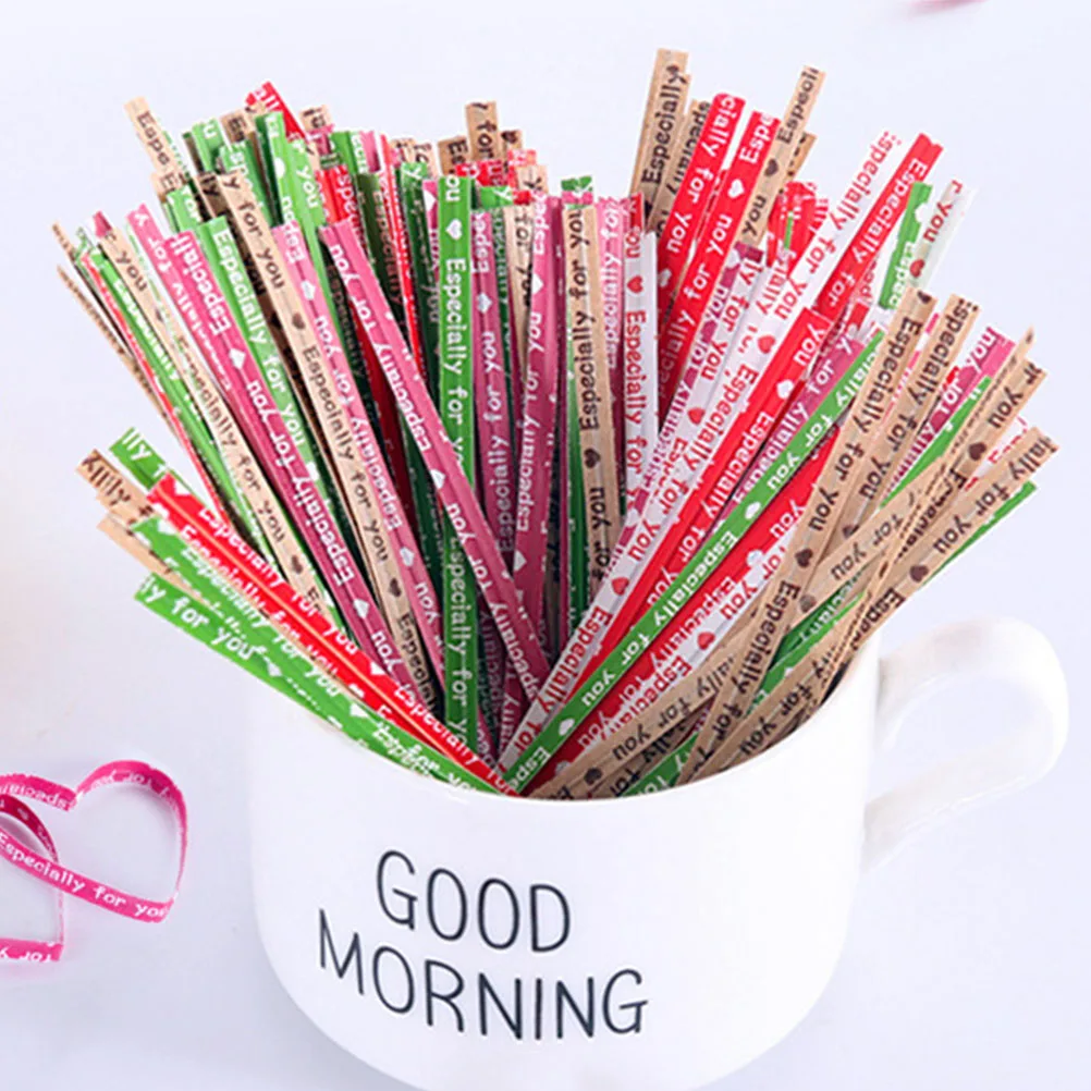 

1000 pcs Kraft Paper Baking Rope Bag Packing Ribbon Sealing Ties Safe Wedding Birthday