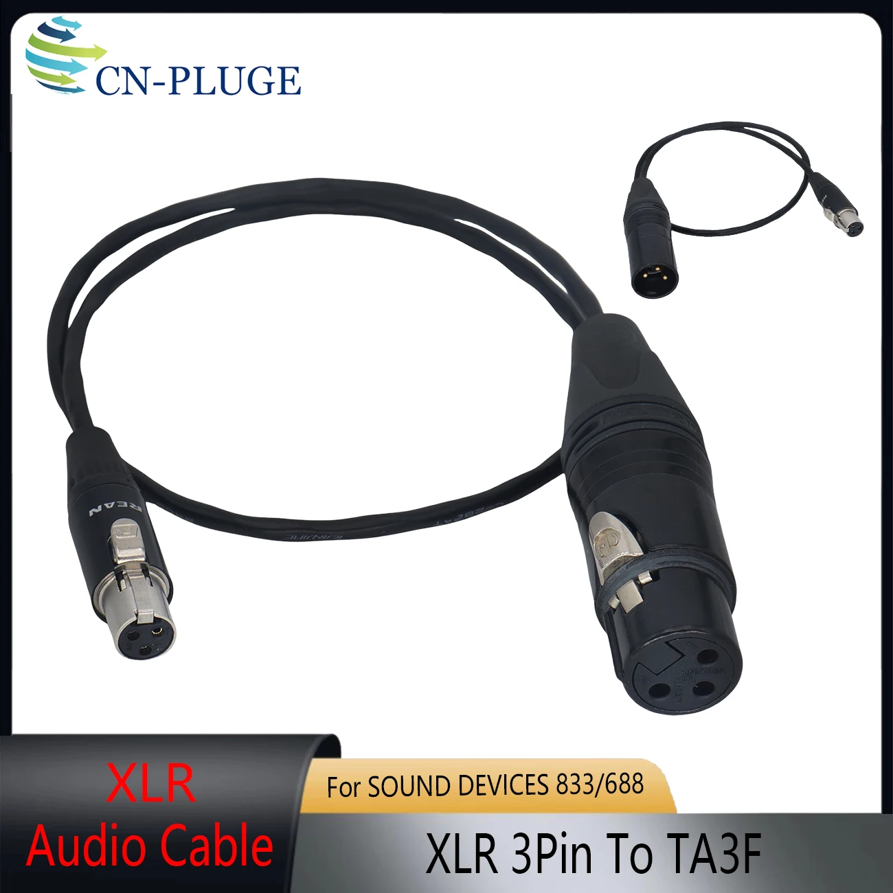 3 Pin XLR to Mini XLR 3 Female (TA3F) Audio Cable, For SOUND DEVICES 688/833 /ZAXCOM
