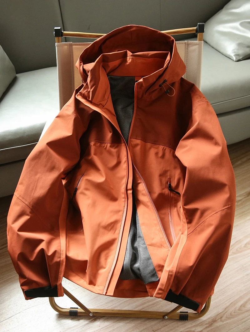 

Men's Outdoor Sports Casual Hooded Jaet Spring Autumn New Sle Windproof Waterproof Color Blo Design Stand Fit