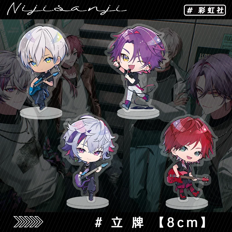 أنيمي NIJISANJI Watarai Hibari Fuwa Minato تأثيري الاكريليك حامل نموذج الكرتون قلادة ورق ملون الاكريليك الطوب