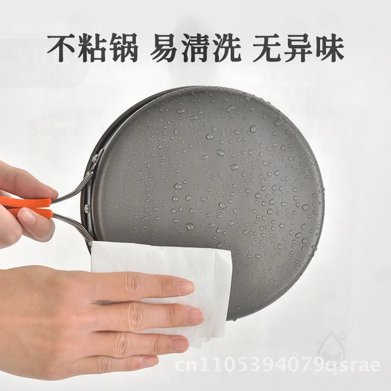 

Портативный набор посуды для кемпинга, уличный горшок из алюминиевого сплава, чайник, оборудование для сковороды на 3-4 человека, легкая посуда