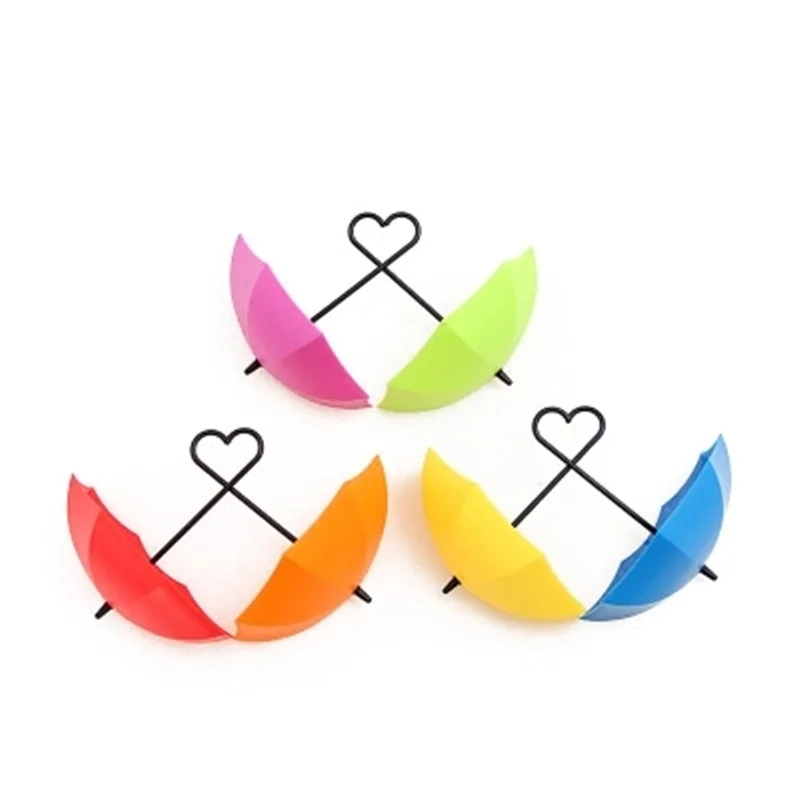 3Pcs/set Creative Umbrella Shape Hook Colorful Key Hanger Holder Home Bedroom Wall Decoration Accessories Load Weight 0.2kg U3