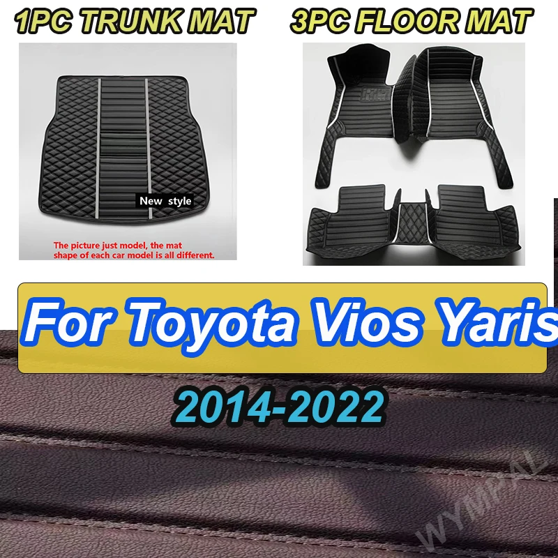 

LUXURY For Toyota Vios Yaris 2022 2021 2020 2019 2018 2017 2016 2015 2014 Car Floor Mats Interior Accessories Auto Carpets