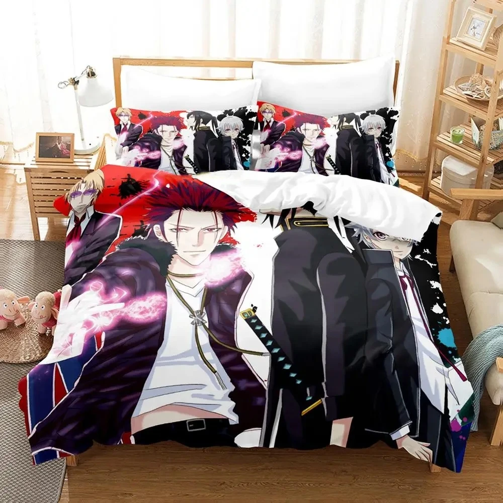 

New K project Mikoto Suoh No Blood! No Bone! No Ash! Bedding Set Cartoon Anime three-piece set Adult Kid Bedroom Duvetcover Sets