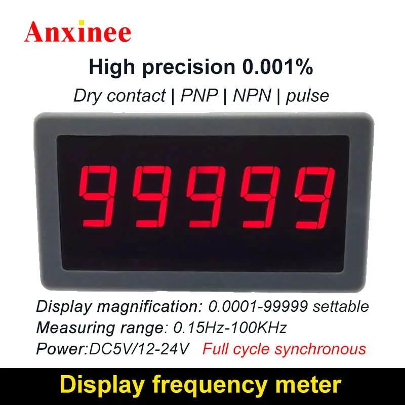 Ym5135-Fr 5-Digit Led Digital Tube Brushless Motor Spindle Tachometer Frequency Meter Pnp Npn Dry Contact Pulse Meter